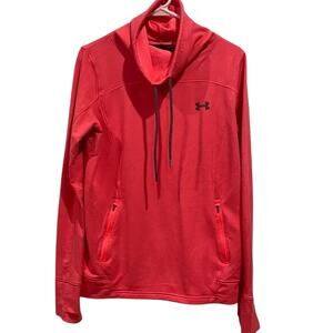 Under Armour Women's Size M Pullover Sweatshirt Cowel Neck Pink Athletic Hoodie